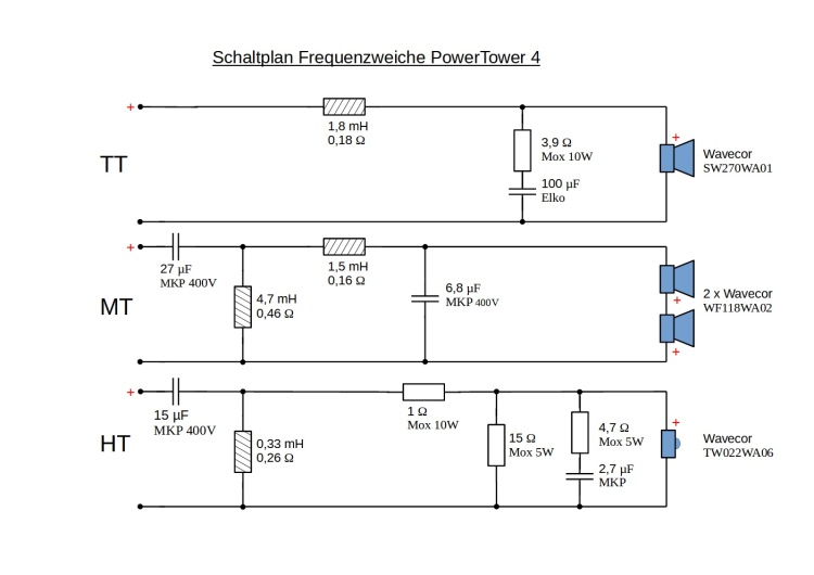 Bauteile Schaltplan PowerTower 4